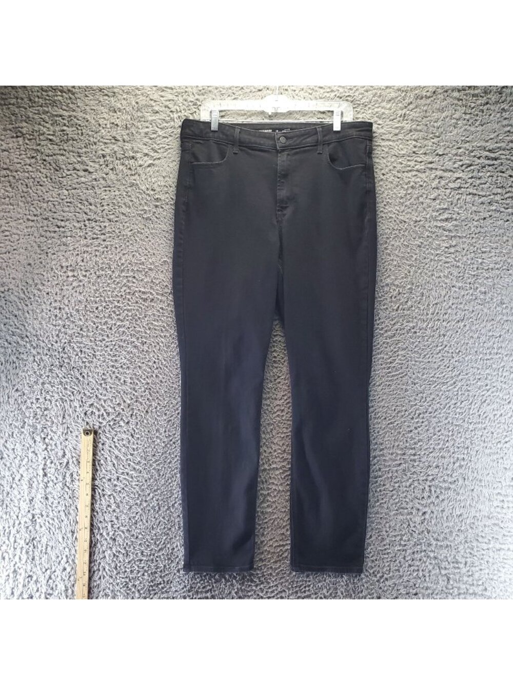 Old Navy Jeans Womens 14 Black High-Rise Straight Stretch Denim *Read*